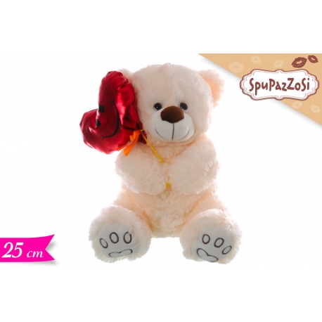 ORSO C/PALLONCINO CUORE 25CM