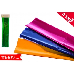 SET 4 FOGLI CELLOPHANE 70*100CM ASS.