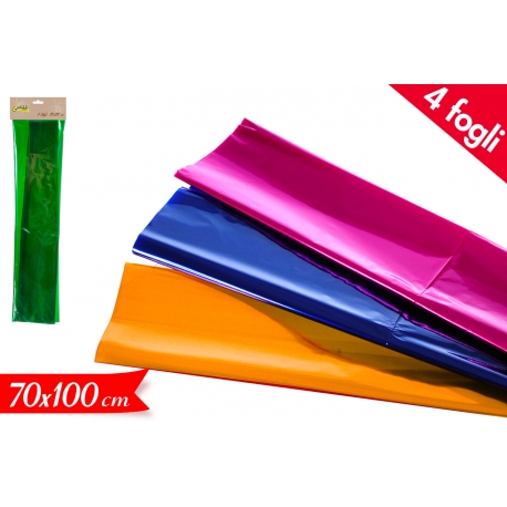 SET 4 FOGLI CELLOPHANE 70*100CM ASS.