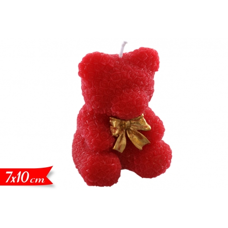 CANDELA ORSO ROSSO C/FIOCCO GOLD