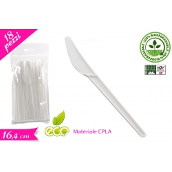 COLTELLO CPLA COMPOST. BIANCO 18PZ