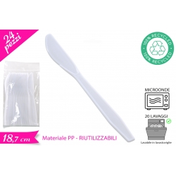 COLTELLO RIUTILIZZABILE BIANCO 24PZ