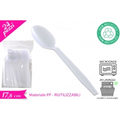 CUCCHIAIO RIUTILIZZABILE BIANCO 24PZ