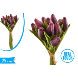 TULIPANO GOMMA MAZZETTO VIOLA 12PZ 28CM