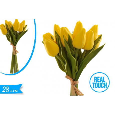 TULIPANO GOMMA MAZZETTO GIALLO 12PZ 28CM