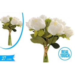 PEONIA GOMMA MAZZETTO BIANCO 8PZ 27CM