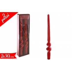 COPPIA CANDELE ROSSE 30CM