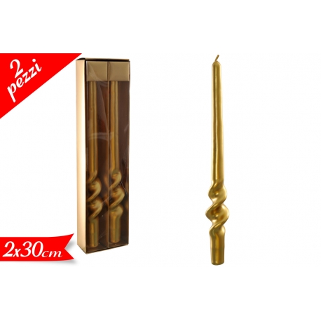 COPPIA CANDELE GOLD