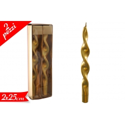 COPPIA CANDELE GOLD 25CM