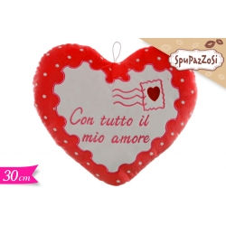 CUORE C/LETTERA D'AMORE 30 CM