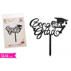 CAKE TOPPER-LAUREA/NERO