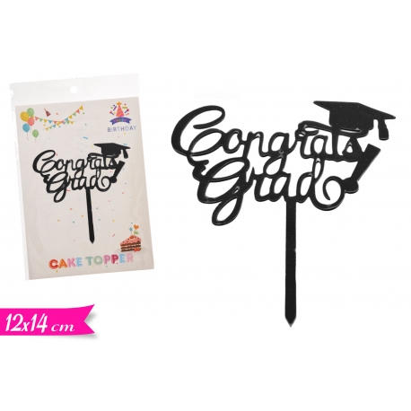 CAKE TOPPER-LAUREA/NERO