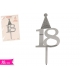 CAKE TOPPER  ARGENTO "18"