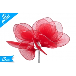 FIORE DECORATIVO 12PZ ROSSO