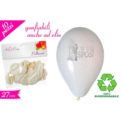 PALLONCINO 'W GLI SPOSI' 10PZ