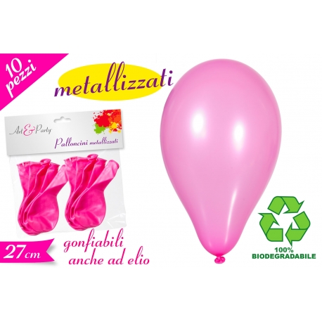 PALLONCINO METALIZZATO ROSA 10PZ