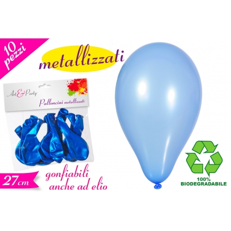 PALLONCINO METALIZZATO CELESTE 10PZ