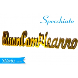 DEC.''BUON COMPLEANNO'' MIRROR/ORO