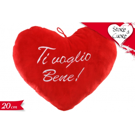 CUSCINO CUORE 'TI VOGLIO BENE' 20CM