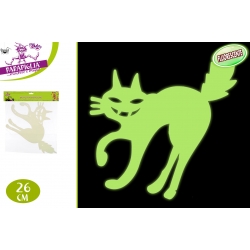 DECORAZIONE GATTO FLUORESCENTE 26CM