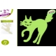 DECORAZIONE GATTO FLUORESCENTE 26CM