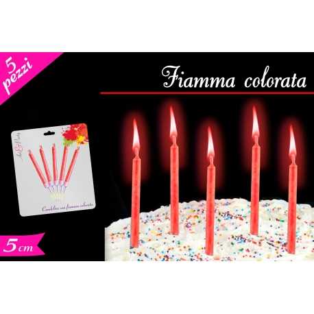 CANDELINE FIAMMA COLORATA 5PZ