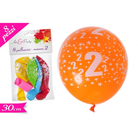 PALLONCINO C/NUMERO '2' 5ASS 8PZ