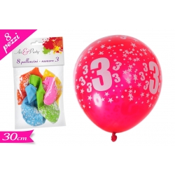 PALLONCINO C/NUMERO '3' 5ASS 8PZ