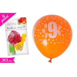 PALLONCINO C/NUMERO '9' 5ASS 8PZ