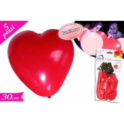 SET 5 PALLONCINI C/LED CUORE