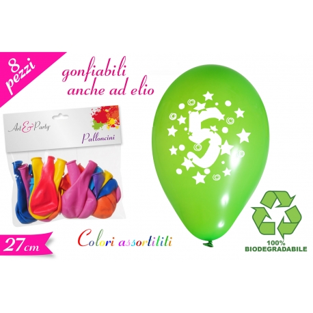 PALLONCINO '5' SET 8PZ ASS.