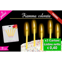 CANDELINE FIAMMA COLORATA 5PZ