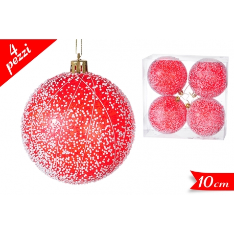 SET 4 PALLE 10CM ROSSE