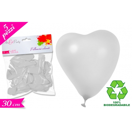 PALLONCINO ELIO 'CUORE' 5PZ BIANCHI