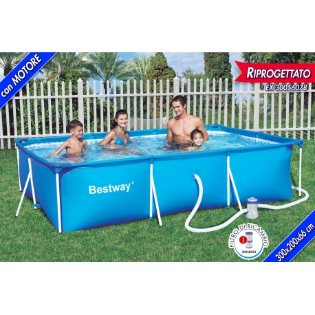 PISCINA STRUTT.+MOTORE 300X201X66CM