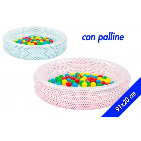 PISCINA BABY 2 ANELLI 91X20CM C/PALLINE